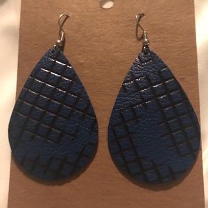 Leather Tear Drop Earrings